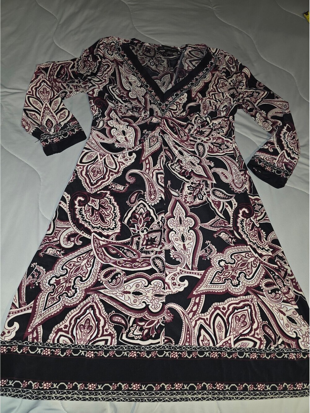 INC DRESSY Party Bling PAISLEY BLACK Multi. Color Stretchy Fabric - PS